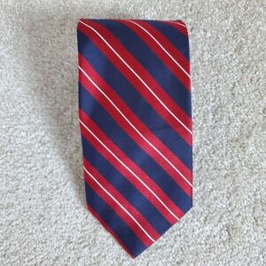 Jos A Banks Men's Executive Collection Neck Tie Navy and Dark Red Stripe 60"